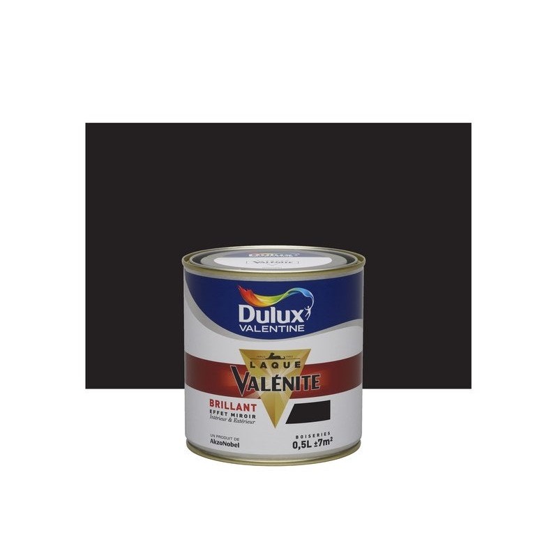 Peinture laque boiserie Valénite DULUX VALENTINE noir brillant 0.5 l