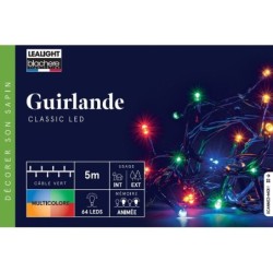 Guirlande électrique 5 m lumineuse de Noël Flicker, 64 leds multicouleur