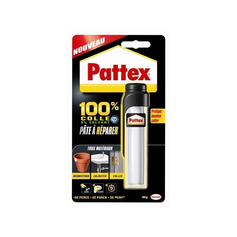 Pate a reparer pattex express blanc tube 64g