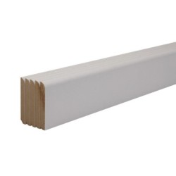 Lot de 5 plinthes médium en MDF arrondies peint blanc, 9 x 70 mm, L.2 m