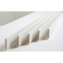 Lot de 5 plinthes médium en MDF arrondies peint blanc, 9 x 70 mm, L.2 m