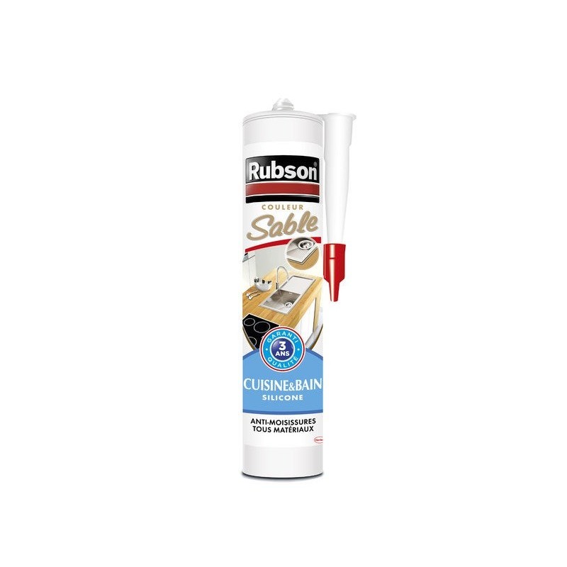 Mastic silicone cuisine/bain sable RUBSON cartouche 280 ml