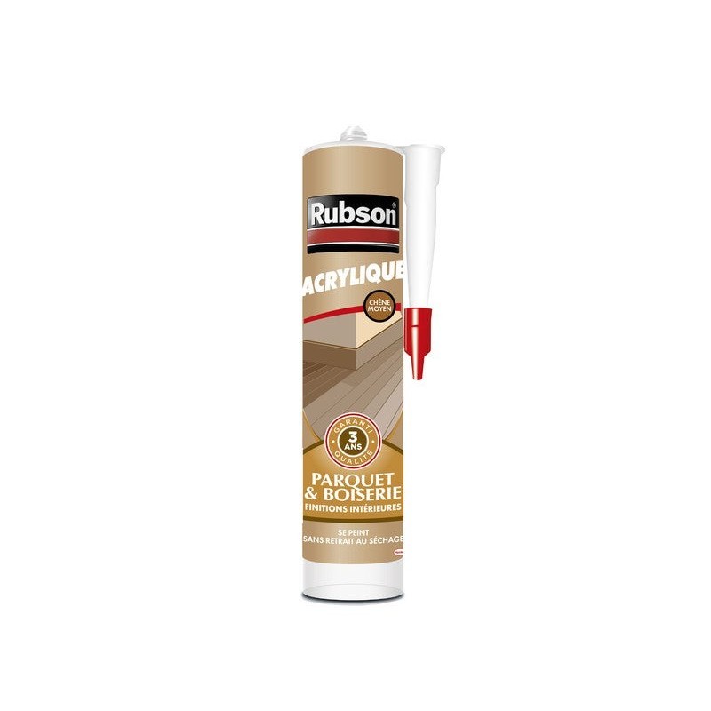 Mastic bois/parquet acrylique RUBSON chêne moyen cartouche 280ml