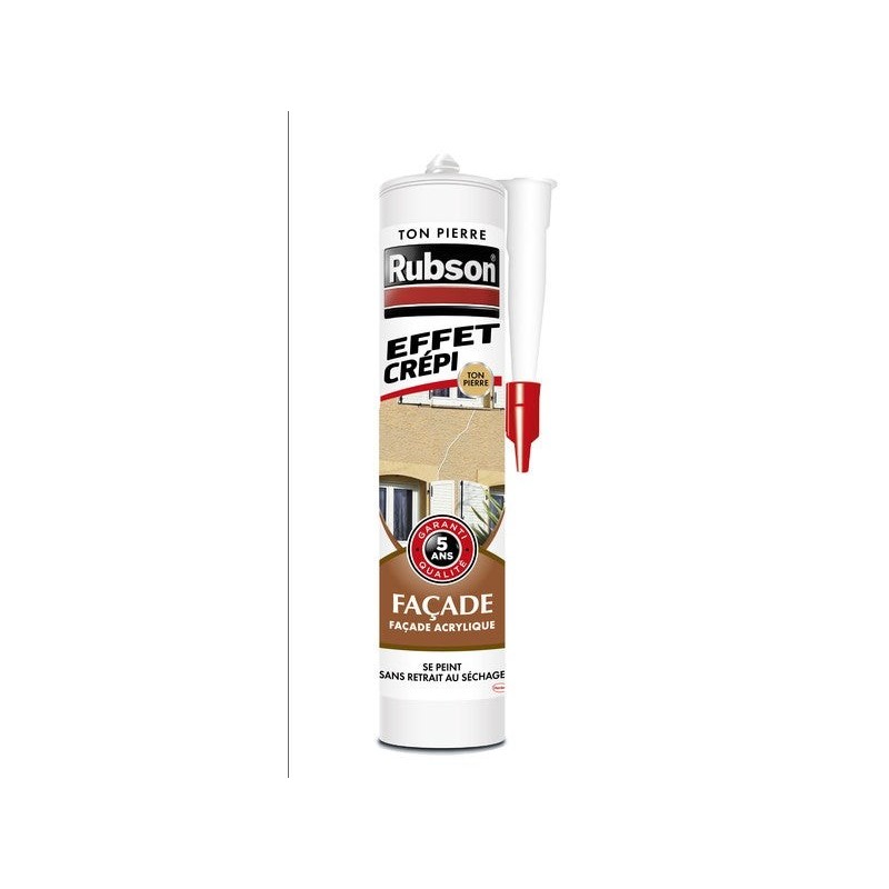 Mastic étanchéite facade acryl RUBSON effet crepi ton pierre cart280ml