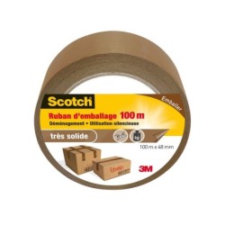 Adhésif emballage une face multiusage, SCOTCH, L.100 m x L.48 mm marron