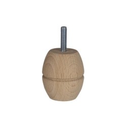 Pied De Meuble Boule Fixe Hêtre Brut Blanc / Beige / Naturels, 6 Cm