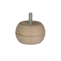 Pied De Meuble Boule Fixe Hêtre Brut Blanc / Beige / Naturels, 4 Cm