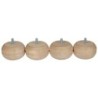 Lot De 4 Pieds De Meuble Boule Fixes Hêtre Brut Blanc / Beige / Naturels, 5 Cm