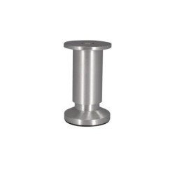 Pied Meuble Cylindrique Réglable Aluminium Brossé Gris