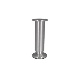 Pied Meuble Cylindrique Réglable Aluminium Brossé Gris