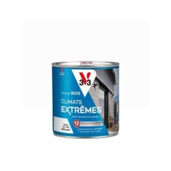 Peinture bois extérieur Climats extrêmes® V33, blanc brillant 0.5 l