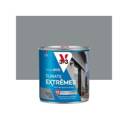 Peinture bois extérieur Climats extrêmes® V33, gris galet satiné 0.5 l