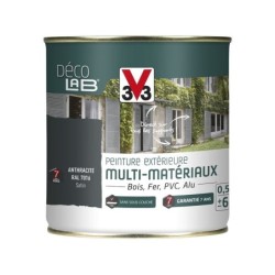 Peinture multimatériauxx extérieur Décolab V33 anthracite satiné 0.5 L