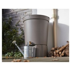 Récupérateur d'eau aérien GARANTIA cylindrique taupe , 300 L