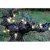 Guirlande exterieur solaire 100 led 1,2v multicolore anime 2 fonctions fixe/flash cable vert 10m