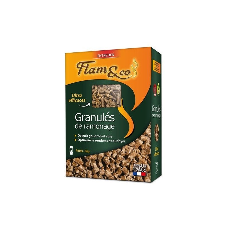 Granulés de ramonage, FLAM & CO, boîte de 3kg