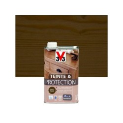 Teinte Et Protection V33, 0.5 L, Chêne Foncé Mat