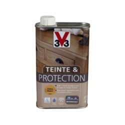 Teinte Et Protection V33, 0.5 L, Chêne Moyen Mat