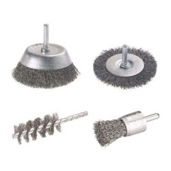 Lot De 4 Brosses Pour Perceuse Pour Multimatière Wolfcraft, Diam.25 Et 75 Mm