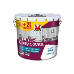 Peinture multisupport V33 Easy cover® blanc couvrant mat, 12 l