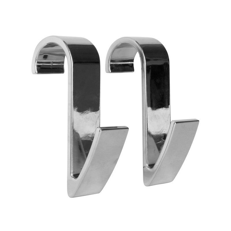 Lot de 2 patères tube rond chrome