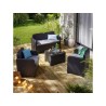 Salon bas de jardin, plastique recyclé, SORRENTO Anthracite, 4 personnes