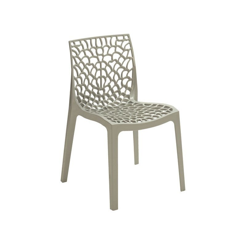 Chaise de jardin Grafik en résine injectée gris / argent