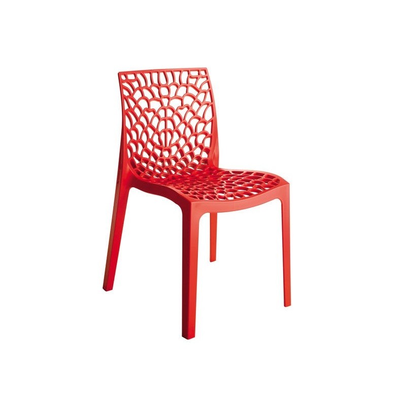 Chaise de jardin TELEHIT GARDEN Grafik en résine injectée rouge