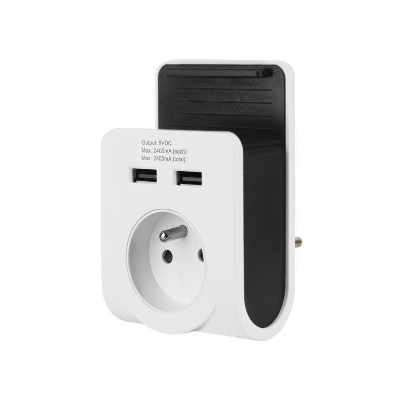 Chargeur Usb Sans Câble Compact, 1 Prises Blanc Lexman