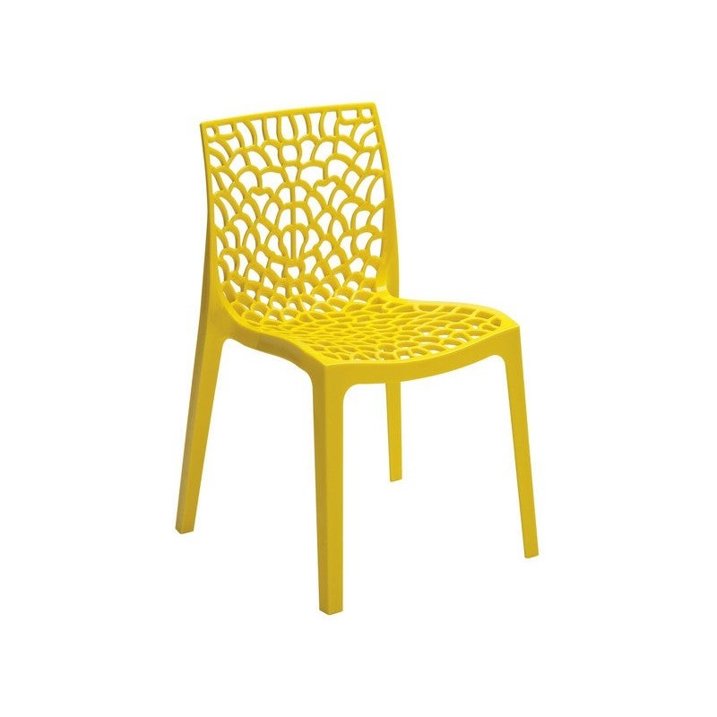 Chaise de jardin en résine Grafik jaune