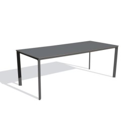 Table de jardin aluminium, DCB GARDEN Meet, 200 x 90 cm, gris