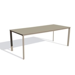 Table de jardin aluminium, DCB GARDEN Meet, 200 x 90 cm, taupe