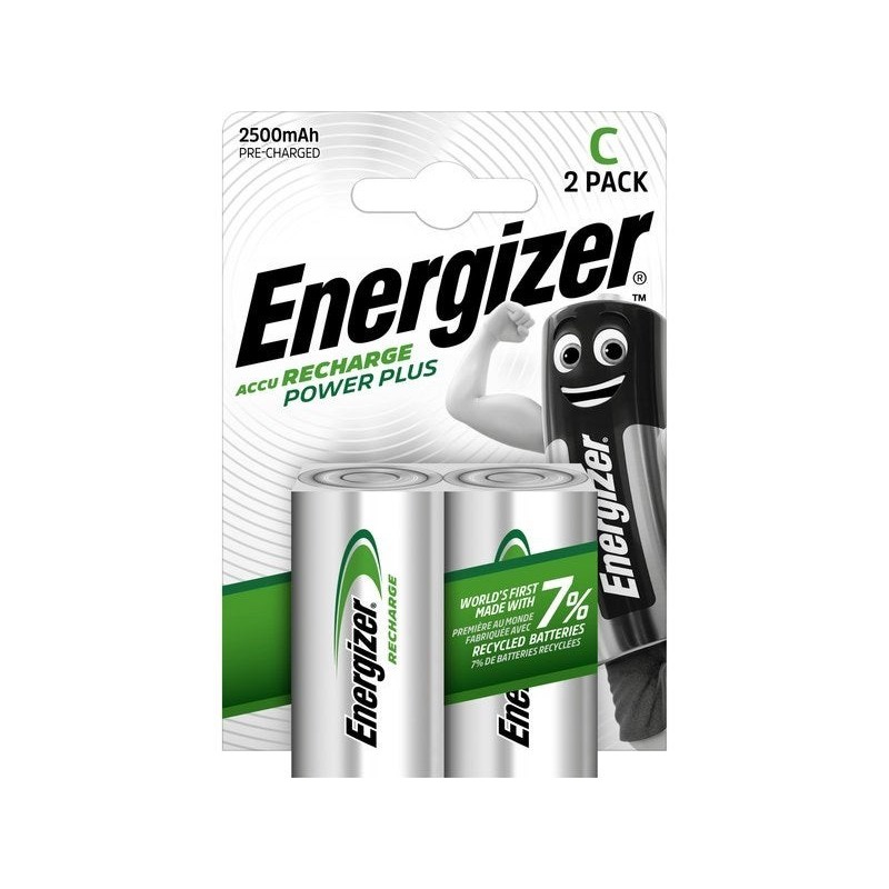 Lot De 2 Piles Rechargeable Lr14, 2200 Mah, Energizer