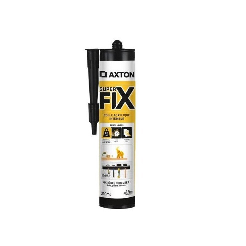 Colle fixation interieur acrylique axton superfix blanc cart 310ml