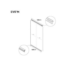 Kit rail pour 2 portes coulissantes SPACEO Evo'M L.120 cm