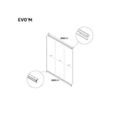 Kit rail pour 3 portes coulissantes SPACEO Evo'M L.240 cm