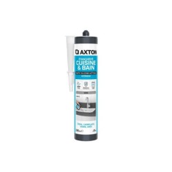 Mastic silicone cuisine/bain gris AXTON cartouche 280 ml