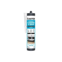 Mastic silicone cuisine/bain noir AXTON cartouche 280 ml