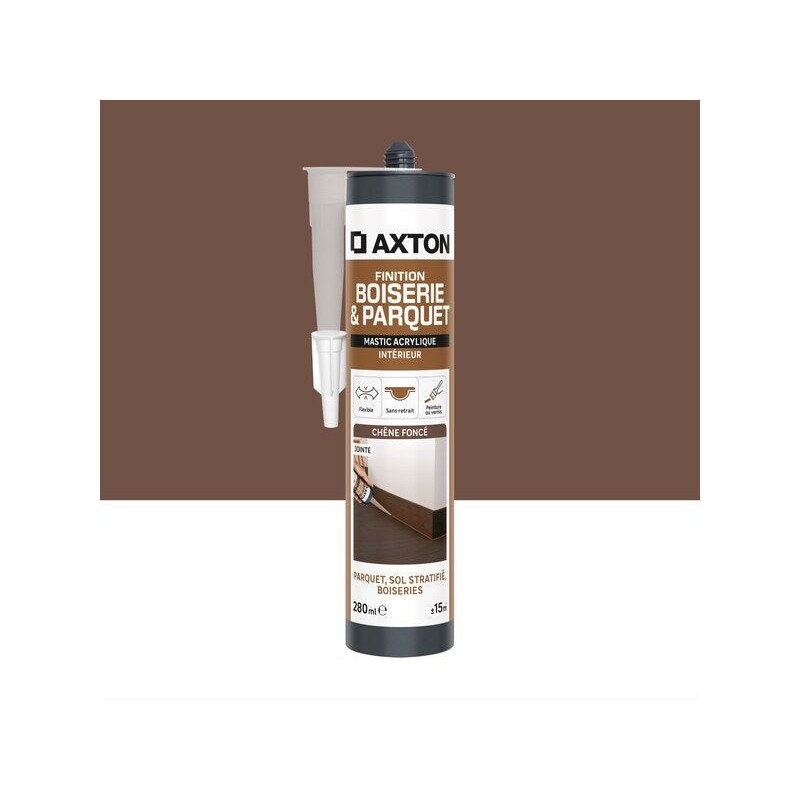 Mastic boiserie/parquet acrylique AXTON chene fonce cartouche 280ml