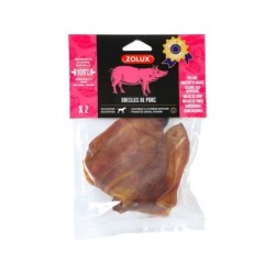 Lot de 2 friandises chien oreille porc sechée x2