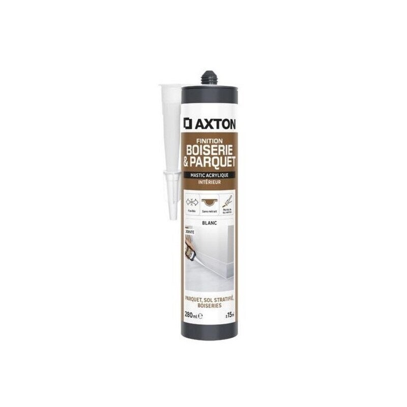 Mastic boiserie/parquet acrylique AXTON blanc cartouche 280ml