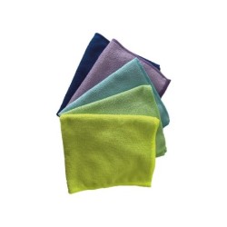 Lot de 5 chiffon microfibre recyclé multisurface, LISERÉ VERT