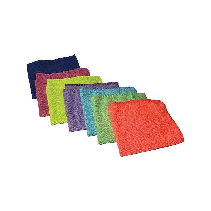 Lot de 7 chiffon microfibre recyclé multisurface, LISERÉ VERT