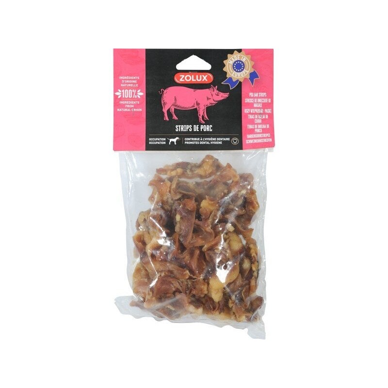 Friandise chien strips de porc 500 g