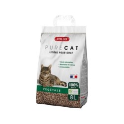 Litiere chat purecat granule bois 8l