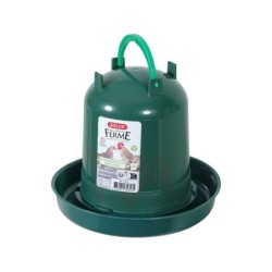 Abreuvoir poule/volaille 1.5l plastique recyclé vert 19,5x19,5x20,5cm