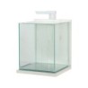 Aquarium verre/bois jalaya xl led filtre 25x25x30cm 18l7 ceruse blanc