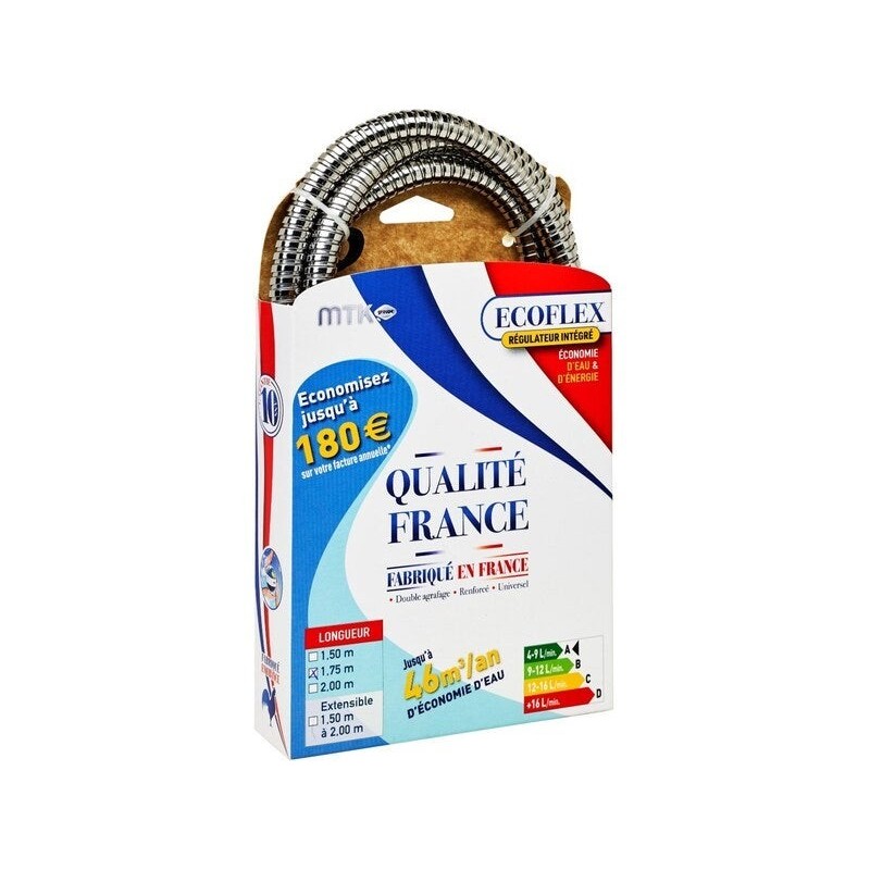 Flexible de douche L.175 cm chrome, MTK Franflex