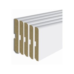 Lot de 5 plinthe revêtu papier, Ep. 0.9 x l. 7 x L. 200 cm blanc