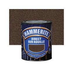 Peinture Fer Extérieur Direct Sur Rouille Hammerite Châtaigne Martelé 0.25 L